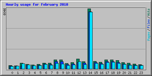 Hourly usage for February 2010