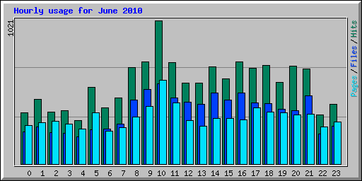 Hourly usage for June 2010