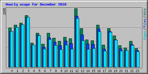 Hourly usage for December 2010