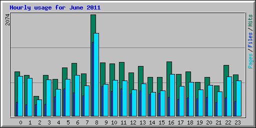 Hourly usage for June 2011